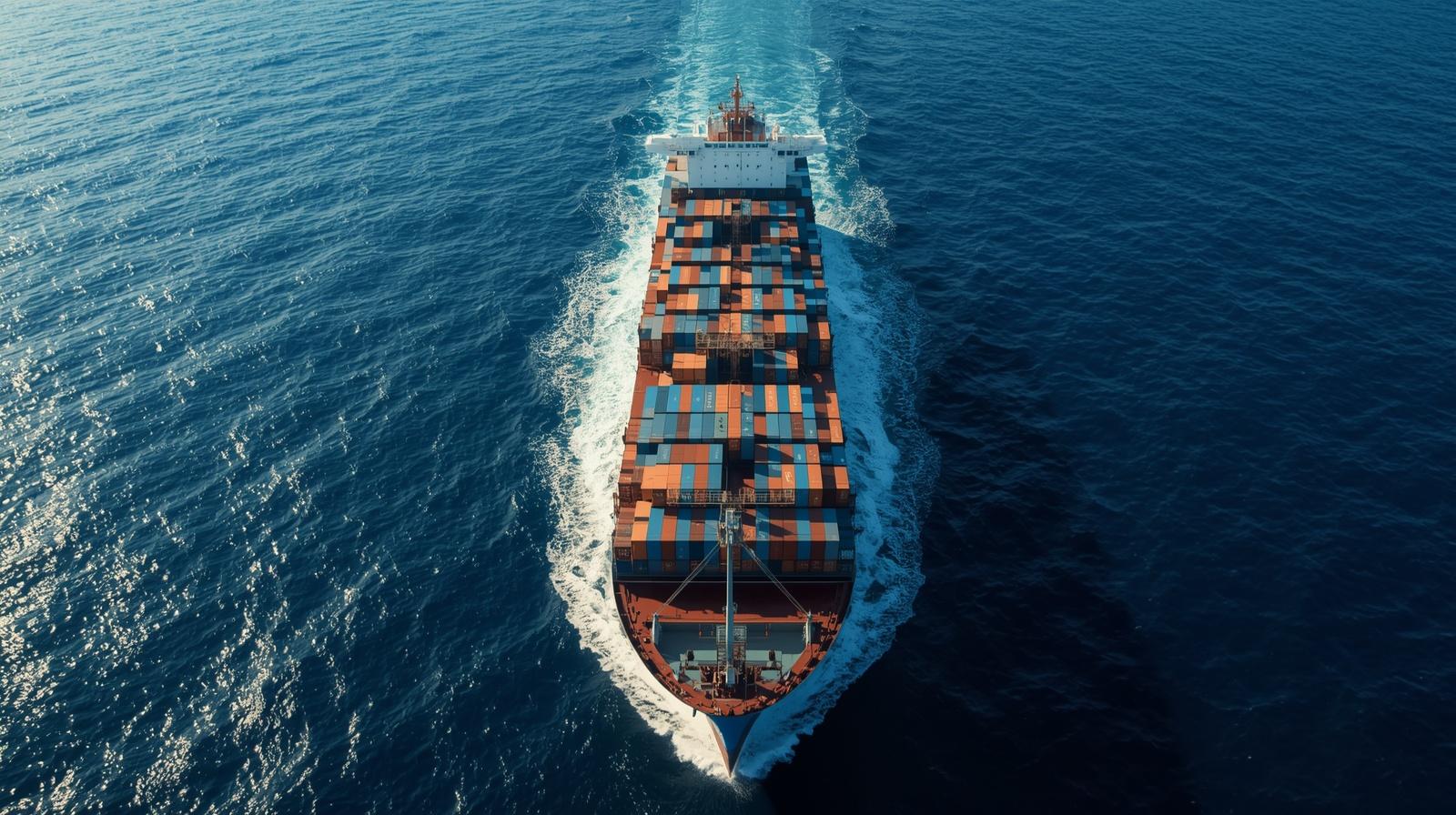 High definition high quality video of container vessel sailing in sea